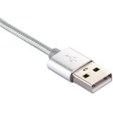 Brei structuur USB naar USB-C / Type-C Data Sync laad Kabel  Kabel Lengte: 2m  Voor Samsung Galaxy S8 & S8 PLUS / LG G6 / Huawei P10 & P10 Plus / Oneplus 5 / Xiaomi Mi6 & Max 2 / en andere Smartphones(zilver)