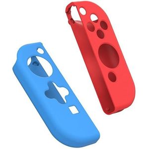 IINE Gamepad siliconen platte beschermende mouw handvat split siliconen geval voor Nintendo Switch Joy-Con (rood blauw-l444)