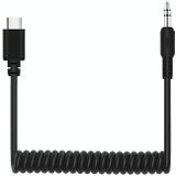 PULUZ 3.5mm TRRS Male to Type-C / USB-C Male Live Microphone Audio Adapter Spring Coiled Cable for DJI OSMO Pocket  Samsung  Huawei and Smartphones  Cable Stretching to 100cm(Black) PULUZ 3.5mm TRRS Male to Type-C / USB-C Male Live Microphone Audio A