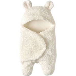 Baby slaapzak pasgeboren been warmer plus fluweel quilt  grootte: 34 cm x 65 cm (wit)