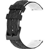 Voor Amazfit GTR 42 mm 20 mm voetbaltextuur tweekleurige siliconen horlogeband (zwart + wit)