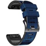 Voor Garmin Fenix 7x/6x Pro/Tactix 7 26mm Crocodile Textuur Siliconen lederen horlogeband