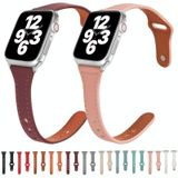 Universele T-vormige dunne omgekeerde gesp lederen horlogeband voor Apple Watch Series 6  SE & 5 & 4 40mm / 3  2 & 1 38mm (lichtblauw)