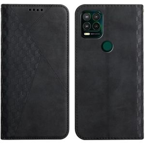 For Motorola Moto G Stylus 2021 5G Diamond Pattern Splicing Skin Feel Magnetic Horizontal Flip Leather Case with Card Slots & Holder & Wallet(Black)