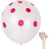 100 Stks FY-10280 12 Inch DOT Party Decoratieve Ballon Wedding Scene Regeling Latex Ballon (White Red Dot)