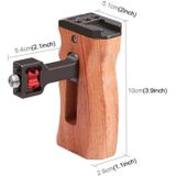 PULUZ 3/8 inch schroef universele camera houten zijhandgreep met koude schoenmontage voor camera kooi stabilisator