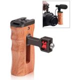 PULUZ 3/8 inch schroef universele camera houten zijhandgreep met koude schoenmontage voor camera kooi stabilisator