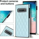 Voor Samsung Galaxy S10 Elegant Rhombic Pattern Microfiber Leather + TPU Shockproof Case met Crossbody Strap Chain