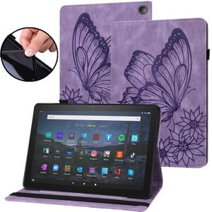 Voor Amazon Kindle Fire HD 10/10 Plus grote lederen tablethoes met grote vlinders
