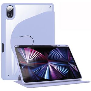 Voor Honor Tablet V7 Pro Acryl 360 Graden Rotatie Houder Tablet Lederen Case (Paars)