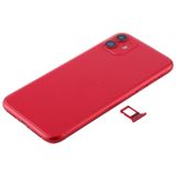Battery Back Cover Assembly (met Side Keys & Power Button + Volume Button Flex Cable & Wireless Charging Module & Motor & Charging Port & Loud Speaker & Card Tray & Camera Lens Cover) voor iPhone 11(Rood)