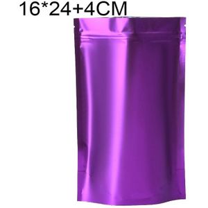100 stks / set mat aluminium folie snack stand-up buidel  maat: 16x24 + 4cm