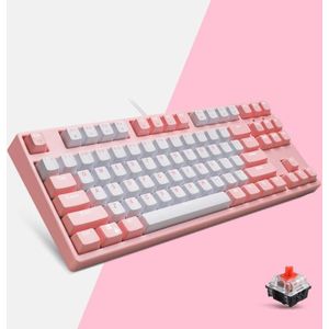 87/108 Sleutels Gaming Mechanisch toetsenbord  Kleur: FY87 Pink Shell Red Shaft