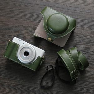 Voor Sony ZV-1F Vlog Camera Full Body lederen camera tas tas met riem