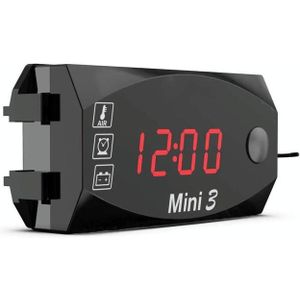 Voltage klok en temperatuur 3 in 1 LED Electronic Meter Large-Screen Digital Display Waterdicht en stofdicht Voltmeter (rood licht)