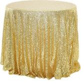 2 PCS Ronde Tafel decoratie Doek Hotel Bruiloft Banket Decoratie Geborduurd Pailletten tafelkleed  grootte: 60cm (Gouden)