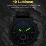 Ochstin 5039C multifunctioneel zaken herenhorloge lichtgevend waterdicht lederen quartz horloge (zwart + zilver + zwart)