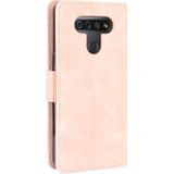 Voor LG K51 Wallet Style Skin Feel Kalf Patroon Lederen Case  met aparte kaart slot (Roze)