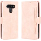 Voor LG K51 Wallet Style Skin Feel Kalf Patroon Lederen Case  met aparte kaart slot (Roze)