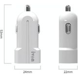 Ivon CC13 QC 3.0 Fast Charging Car Charger Set met Type-C / USB-C oplaadkabel