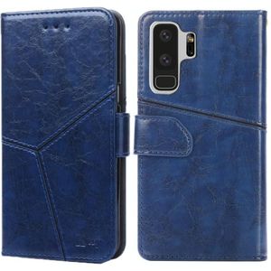 Voor Samsung Galaxy S9+ Geometrische stiksels horizontale flip TPU + PU lederen hoes met Holder & Card Slots & Wallet(Blauw)