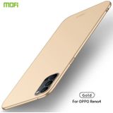 Voor OPPO Reno4 MOFI Frosted PC Ultra-thin Hard Case(Gold)