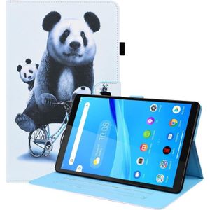 Voor Lenovo Tab M8 FHD TB-8505F / TB-8705X 8.0 inch Dierpatroon Horizontale Flip Lederen Case met Houder & Kaart Slots & Fotolijst (Fietsen Panda)