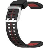 For Polar V800 GPS Smart Watch Two-color Steel Buckle Watch Band(Black+Red)