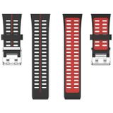 For Polar V800 GPS Smart Watch Two-color Steel Buckle Watch Band(Black+Red)