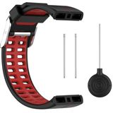 For Polar V800 GPS Smart Watch Two-color Steel Buckle Watch Band(Black+Red)