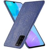 Voor Huawei Honor 30 Youth/Honor 30 Lite Schokbestendige Krokodiltextuur PC + PU Case(Blauw)