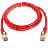 Vergulde HDMI 19 Pin naar 19 Pin HDMI kabel  1.4 Versie  ondersteunt 3D / HD TV / XBOX 360 / PS3 / Projector / DVD speler etc  Lengte: 1.5m (rood)