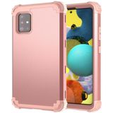 Voor Samsung Galaxy A71 5G PC + Siliconen Driedelige Shockproof Protection Case (Rose Gold)