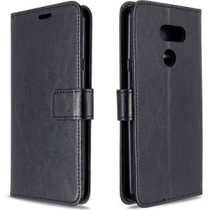 Voor LG K40S Crazy Horse Texture Horizontal Flip Leather Case met Holder & Card Slots & Wallet & Photo Frame(Black)
