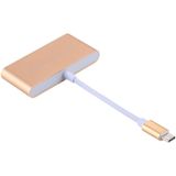 5 in 1 Micro SD + SD + USB 3.0 + USB 2.0 + Micro USB-poort naar USB-C / Type-C OTG COMBO-Adapter Card Reader voor de Tablet  Smartphone  PC(Gold)