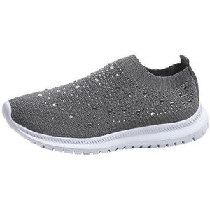 Lente en herfst strass vliegende geweven dames sneakers casual ademende schoenen  maat: 41