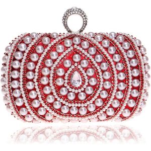 Vrouwen Fashion Banquet Party Pearl Handtas (Rood)