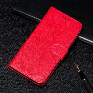 Voor Galaxy S10 Lite / A91 / M80s Lace Flower Embossing Pattern Horizontal Flip Leather Case met Houder & Card Slots & Wallet & Photo Frame & Lanyard(Red)