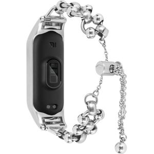 Voor Xiaomi Mi Band 3/4 kraal stalen ketting metalen horlogeband