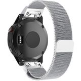 Voor Garmin fenix 5 Milan metalen horlogeband van metaal roestvrijstaal (zilver)  grootte: 26MM
