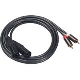 366120-15 2 RCA male naar 2 XLR 3 pin Female audio kabel  lengte: 1.5 m