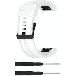 Voor Garmin Fenix 5X (26mm) Fenix3 / Fenix3 HR Siliconen vervangende polsbandhorlogeband(Wit)