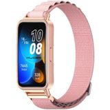 Voor Huawei Band 8 Mijobs nylon ademende horlogeband (roze + rosgoud)