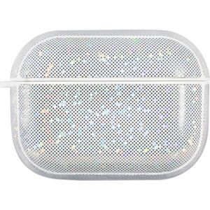 NIILLKIN Anti-fall PU + TPU Shining Protection Glitter Case voor AirPods Pro(Wit)