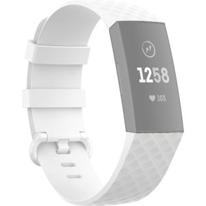 22mm Color Buckle TPU Polsband horlogeband voor Fitbit Charge 4 / Charge 3 / Charge 3 SE (Wit)