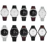 Yazole 308 lichtgevende quartz horloge heren horloge (witte lade zwarte riem)