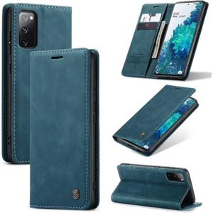 Voor Samsung Galaxy S20 FE CaseMe 013 Multifunctionele Horizontale Flip Lederen Case met Holder & Card Slot & Wallet(Blauw)