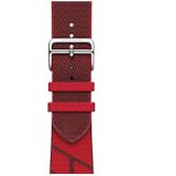 Two-color Nylon Braid Replacement Wrist Strap Watchband For Apple Watch Series 6 & SE & 5 & 4 40mm / 3 & 2 & 1 38mm(Dark Red+Red)