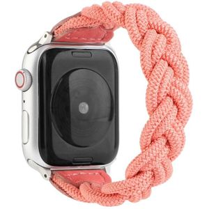 Elastic Woven Watchband Voor Apple Watch Series 6 & SE & 5 & 4 40mm / 3 & 2 & 1 38mm  Lengte:130mm(Watermeloen Rood)