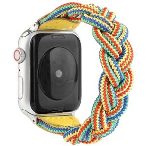 Elastic Woven Watchband Voor Apple Watch Series 6 & SE & 5 & 4 40mm / 3 & 2 & 1 38mm  Lengte:150mm(Geel Oranje)